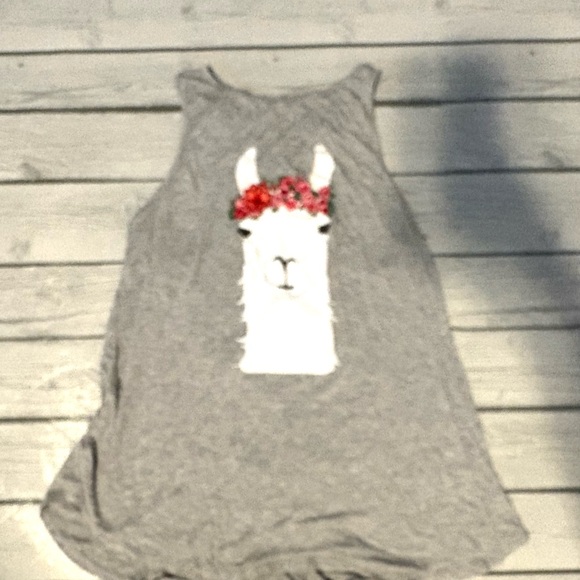 Alya Heather Gray llama Tank Top - Picture 1 of 2